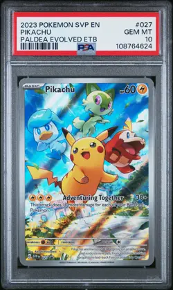 2023 POKEMON SVP EN-SV BLACK STAR PROMO #027 PIKACHU PSA 10 - Image 1