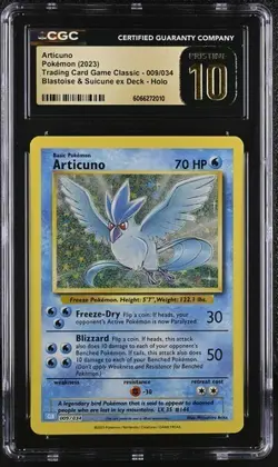 CGC Pristine 10 Articuno 009/034 Pokemon TCG Classic: Holo English - Image 1