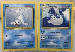 Pokemon TCG Seel 41/102 & Dewgong 25/102 Base Set Regular Unlimited Uncommon - Image 1