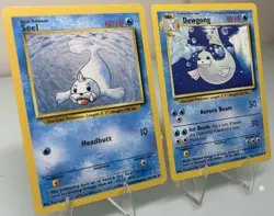 Pokemon TCG Seel 41/102 & Dewgong 25/102 Base Set Regular Unlimited Uncommon - Image 2