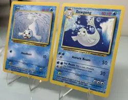 Pokemon TCG Seel 41/102 & Dewgong 25/102 Base Set Regular Unlimited Uncommon - Image 3