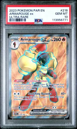 2023 POKEMON PAR EN-PARADOX RIFT ULTRA RARE #218 ARMAROUGE EX PSA 10 - Image 1