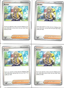 4x Playset Arven 166/198 - SV Scarlet & Violet Base Set - Pokemon TCG - Image 1
