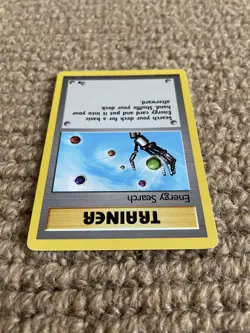 1999 Pokemon Unlimited Base Set Fossil Energy Search Trainer Card Good Condition - Image 2