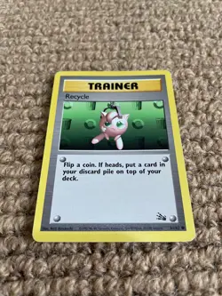 1999 Pokemon Unlimited Base Set Fossil Recycle Trainer Card, Good Condition - Image 1