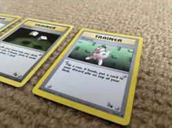 1999 Pokemon Unlimited Base Set Fossil x3 Unique Trainer Card Bundle TCG - Image 2