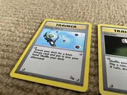 1999 Pokemon Unlimited Base Set Fossil x3 Unique Trainer Card Bundle TCG - Image 3