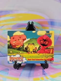 Pokemon Topps Series 1 Card | Pikachu's Vacation "Rest and Relaxation" #49 - Image 1