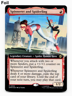 Spinneret and Spiderling (Extended Art) - FOIL - [Marvel's Spider-Man] MTG 🔥 - Image 1