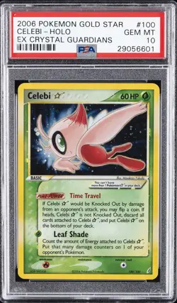 2006 POKEMON EX CRYSTAL GUARDIANS GOLD STAR #100 CELEBI-HOLO PSA 10 - Image 1