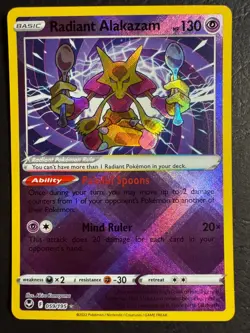 Radiant Alakazam 059/195 Pokemon SWSH Silver Tempest Near Mint - Image 1