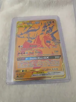 Reshiram & Charizard GX - SM247 - Full Art Gold Promo Ultra Rare Pokemon Card NM - Image 2