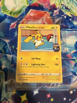 Pokemon Pikachu TCG Promo Card On the Ball Futsal, 001/005 (SEALED) - Image 1