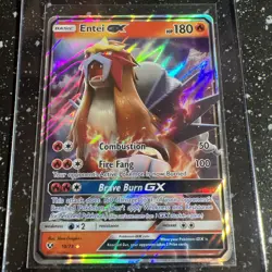 Pokemon Entei GX 10/73 Holo Shining Legends Ultra Rare Full Art Card TCG B02 - Image 1