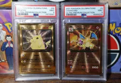 Charizard Ultra Premium Collection PSA 9 + Pikachu 2021 Metal Pokemon Cards - Image 1