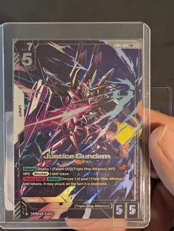 JUSTICE GUNDAM GD01-066 LR+ English Newtype Rising Mint Card - Image 1