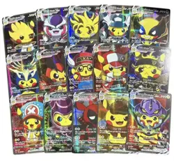 POKEMON 55Pcs Pikachu Pika Vcos Card Cosplay Holo Flashing Cards NON TCG - Image 1