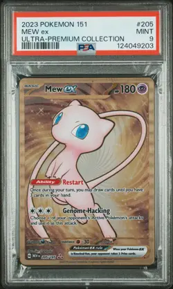 PSA 9 2023 Pokemon 151 Ultra-Premium Collection #205 Mew Ex Metal Card - Image 1