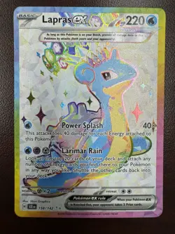 Lapras ex 158/142 Full Art Ultra Rare Pokemon TCG Card Stellar Crown - Image 1