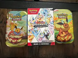 Pokemon Prismatic Evolutions Lot Of 100 Cards. 2 Tins Opened Tins Incl. - Image 2