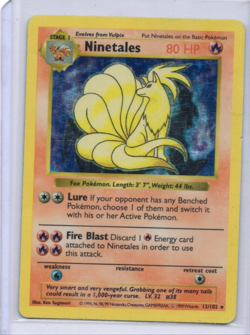Ninetales Shadowless No Attack Damage Error Card Base Set 12/102 - HP - Image 1