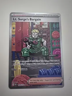 NM Pokemon Mega Evolution Lt Surge’s Bargain Trainer Card 185/132-SIR - Image 1