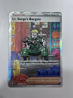 NM Pokemon Mega Evolution Lt Surge’s Bargain Trainer Card 185/132-SIR - Image 2