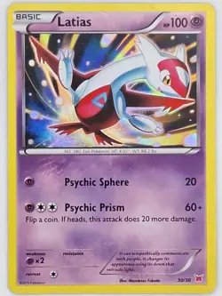 Pokemon TCG Latias 30/30 XY Latios & Latias Trainer Kit Holo Rare Card - Image 1