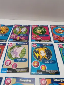 1998 Pokemon PokeTrivia Mewtwo Strikes Back Cards Lot of 14 Burger King Nintendo - Image 4