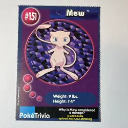 Pokemon Poketrivia Card Mew #151 Burger King - Image 1