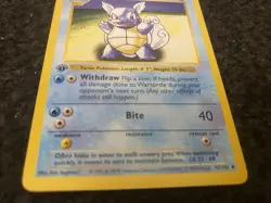 Pokemon Wartortle 42/102 1st Edition Shadowless Base Set Card Unplayed NM PLUS - Image 3