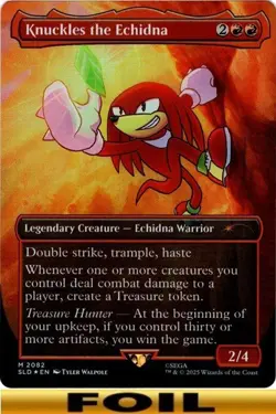 1x - Knuckles the Echidna - FOIL BORDERLES #2082 - Sonic Secret Lair MTG - Image 1