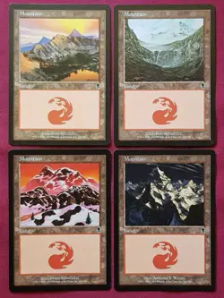 Magic The Gathering ODYSSEY 4 MOUNTAIN land card set MTG - Image 1