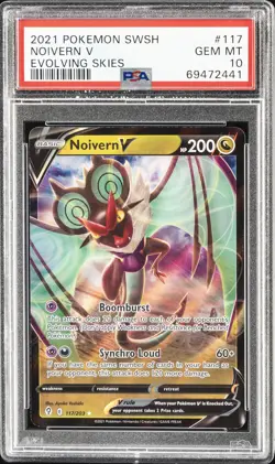 2021 POKEMON SWORD & SHIELD EVOLVING SKIES #117 NOIVERN V PSA 10 - Image 1