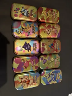 Pokemon 151 Mini Tin Set Complete Collection with Coins and Info Cards NO PACKS - Image 1