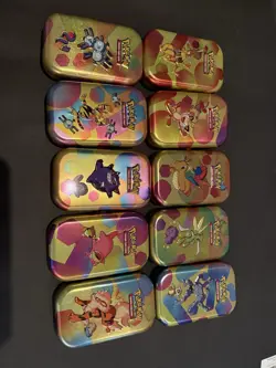 Pokemon 151 Mini Tin Set Complete Collection with Coins and Info Cards NO PACKS - Image 2