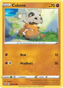 Cubone 069/163 Swsh05: Battle Styles Regular LP-Lightly Played Pokemon TCG - Image 1