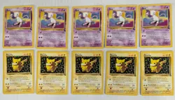 Vintage Lot 10 Pokemon Black Star Promo (5) #1 Ivy Pikachu and (5) #8 Mew - Image 1