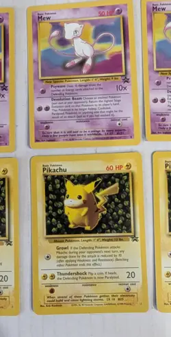 Vintage Lot 10 Pokemon Black Star Promo (5) #1 Ivy Pikachu and (5) #8 Mew - Image 3