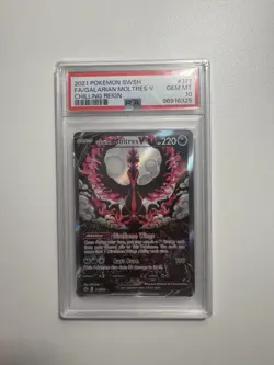 Pokemon TCG Galarian Moltres V Sword & Shield - Chilling Reign 177/198 PSA 10 - Image 1