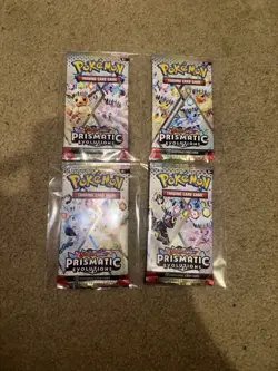 Pokemon Prismatic Evolutions Booster Pack X4 Full Art Set - Sealed and New - Image 1