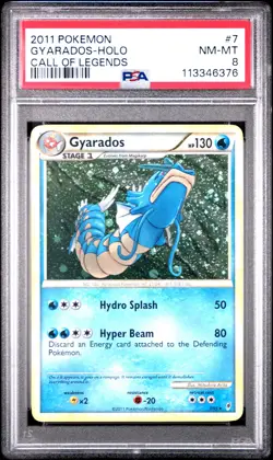 2011 POKEMON CALL OF LEGENDS GYARADOS #7 HOLO PSA 8 NM #113346376 - Image 1