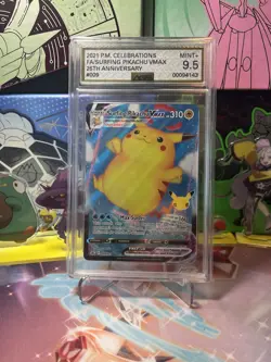 Pokemon TCG - Celebrations Surfing Pikachu VMAX 009/025 - AGS 9.5 - Image 1