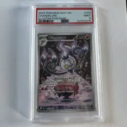 2025 POKEMON WHT EN-WHITE FLARE ILLUSTRATION RARE #103 CHANDELURE PSA 9 - Image 1