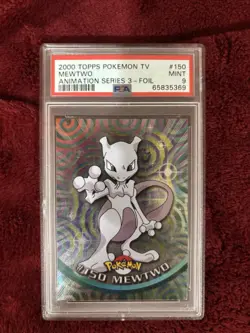 2000 Topps Chrome Pokemon TV Mewtwo Series 3 Foil PSA 9 - Image 1