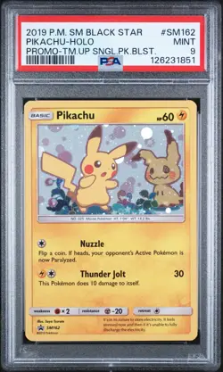 2019 POKEMON SM BLACK STAR PROMO TEAM UP SINGLE PACK BLISTERS PIKACHU-HOLO PSA 9 - Image 1