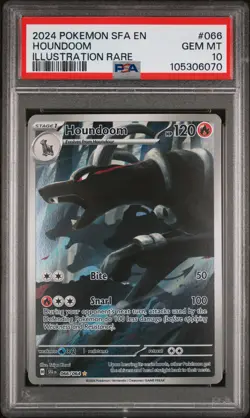 2024 POKEMON SFA EN-SHROUDED FABLE ILLUSTRATION RARE #066 HOUNDOOM PSA 10 - Image 1