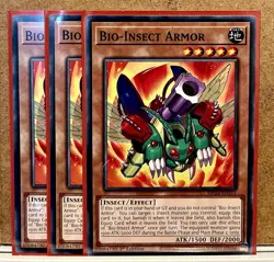 3x Bio-Insect Armor [MP24-EN311] 1st Edition Mint Condition Yu-Gi-Oh! Playset - Image 1