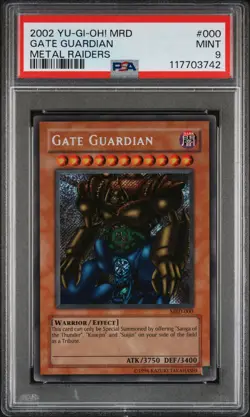 2002 YU-GI-OH! MRD-METAL RAIDERS #000 GATE GUARDIAN PSA 9 - Image 1