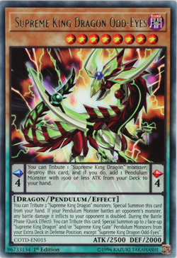Yugioh Supreme King Dragon Odd-Eyes COTD-EN015 Rare 1st Edition - Image 1